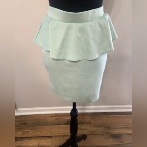 Forever 21 Mid Stretch Peplum Skirt Laurel Green.  Size L